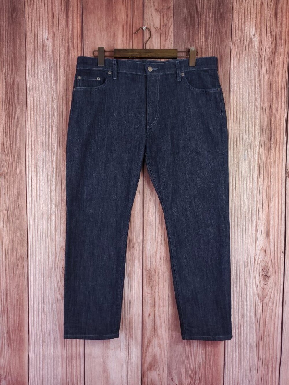 Ash & Erie Mens 35x26 Dark Wash Blue Denim Jeans Stretch Straight Made In USA